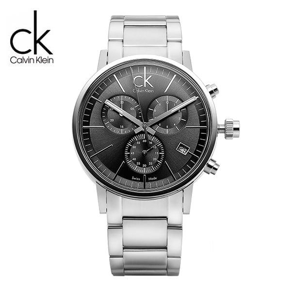 Calvin Klein Post Minimal Chronograph Black Dial Silver Steel Strap Watch for Men - K7627161 Buy Now By Calvin Klein