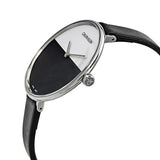 Calvin Klein Rise White Grey Dial Black Leather Strap Watch for Women - K7A231C3 Buy Now By Calvin Klein