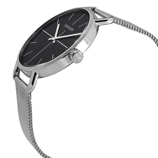 Calvin Klein Even Black Dial Silver Mesh Bracelet Watch for Women - K7B23121 Buy Now By Calvin Klein
