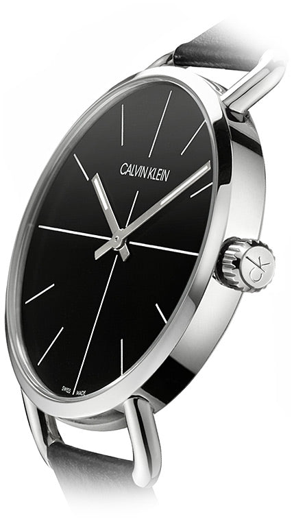 Calvin Klein Evan Black Dial Black Leather Strap Watch for Men - K7B211CZ Buy Now By Calvin Klein