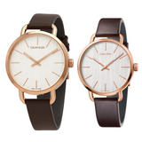 Calvin Klein Even White Dial Brown Leather Strap Watch for Women - K7B236G6 Buy Now By Calvin Klein