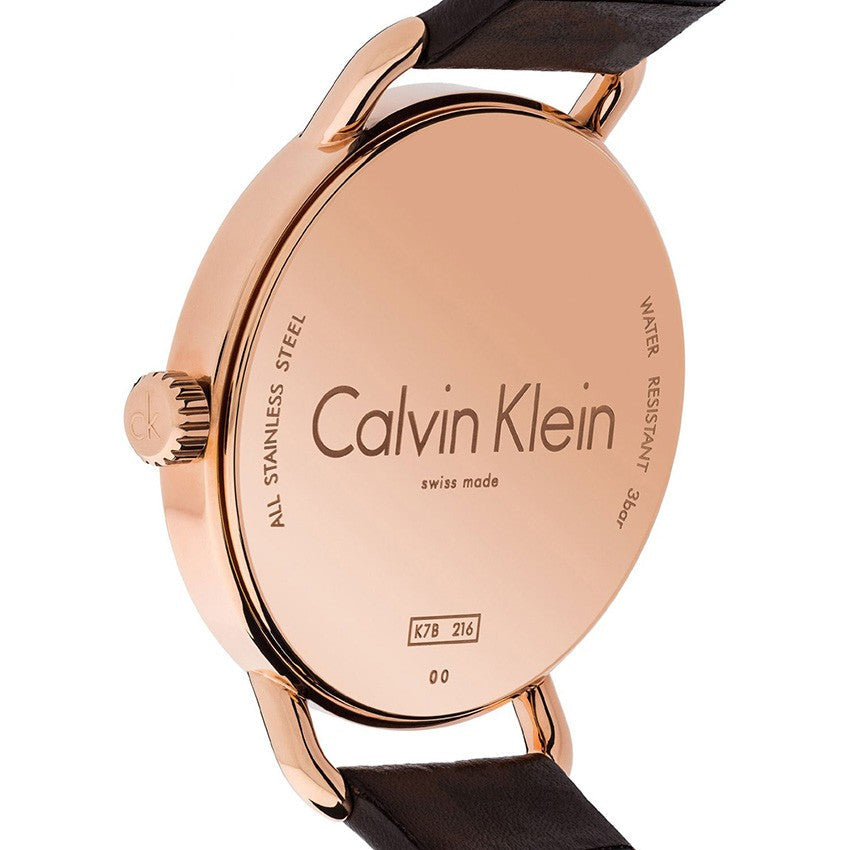 Calvin Klein Even Silver Dial Brown Leather Strap Watch for Men - K7B216G6 Buy Now By Calvin Klein