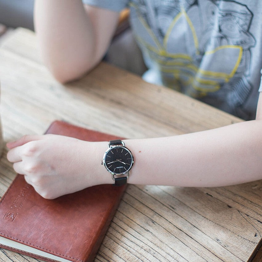 Calvin Klein Even Black Dial Black Leather Strap Watch for Women - K7B231C1 Buy Now By Calvin Klein