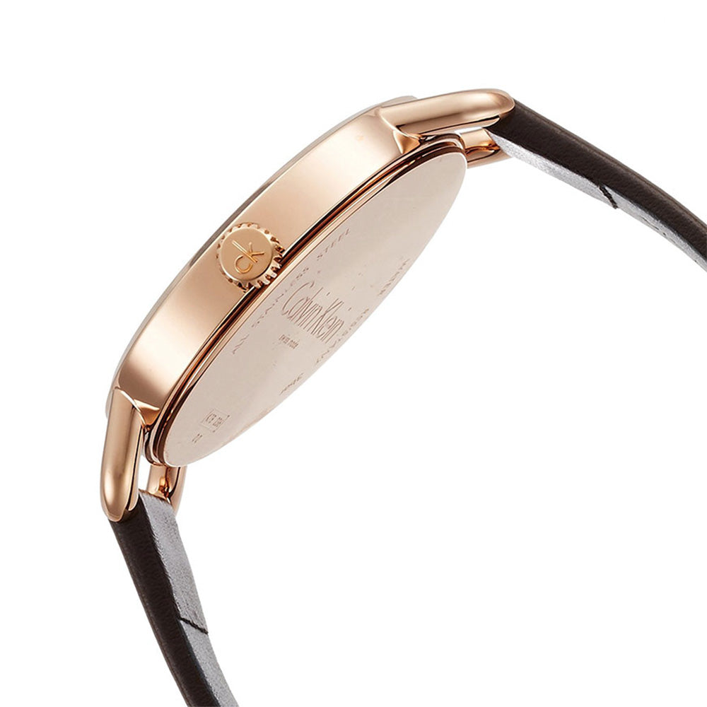 Calvin Klein Even White Dial Black Leather Strap Watch for Women - K7B236C6 Buy Now By Calvin Klein