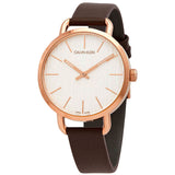 Calvin Klein Even White Dial Brown Leather Strap Watch for Women - K7B236G6 Buy Now By Calvin Klein
