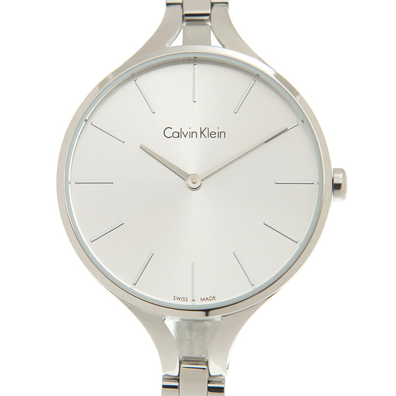 Calvin Klein Graphic White Dial Silver Steel Strap Watch for Women - K7E23146 Buy Now By Calvin Klein