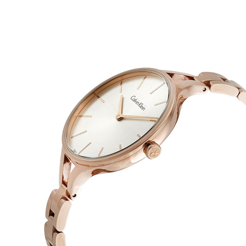 Calvin Klein Graphic Silver Dial Rose Gold Steel Strap Watch for Women - K7E23646 Buy Now By Calvin Klein