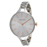 Calvin Klein Graphic Silver Dial Silver Steel Strap Watch for Women - K7E23B46 Buy Now By Calvin Klein