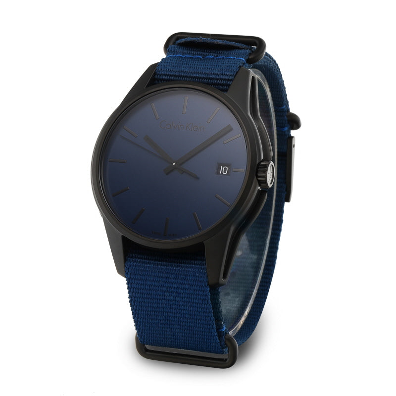 Calvin Klein Tone Blue Dial Blue NATO Strap Watch for Men - K7K514VN Buy Now By Calvin Klein