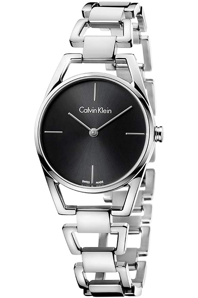 Calvin Klein Dainty Black Dial Silver Steel Strap Watch for Women - K7L23141 Buy Now By Calvin Klein