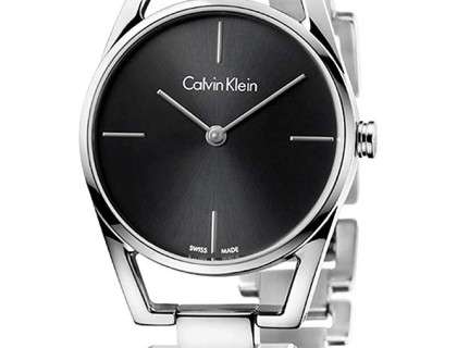 Calvin Klein Dainty Black Dial Silver Steel Strap Watch for Women - K7L23141 Buy Now By Calvin Klein