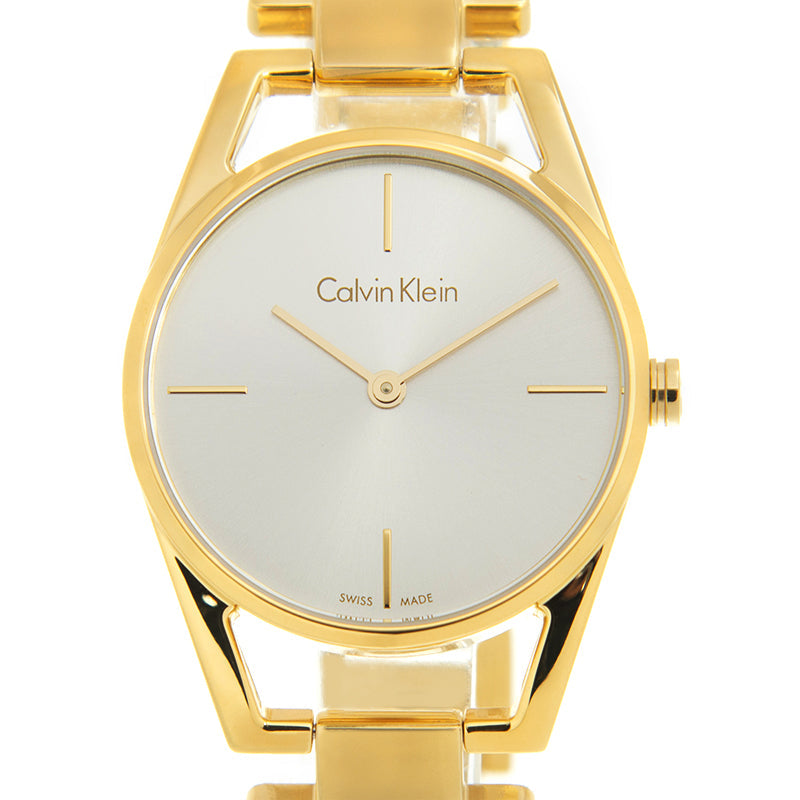 Calvin Klein Dainty White Dial Gold Steel Strap Watch for Women - K7L23546 Buy Now By Calvin Klein