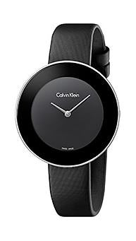 Calvin Klein Chic Black Dial Black Leather Strap Watch for Women - K7N23CB1 Buy Now By Calvin Klein