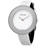 Calvin Klein Chic White Dial White Leather Strap Watch for Women - K7N23TK2 Buy Now By Calvin Klein