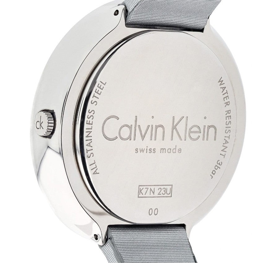 Calvin Klein Chic Silver Dial White Leather Strap Watch for Women - K7N23UP8 Buy Now By Calvin Klein