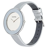Calvin Klein Chic Silver Dial White Leather Strap Watch for Women - K7N23UP8 Buy Now By Calvin Klein