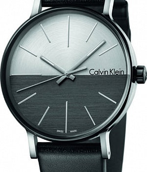 Calvin Klein Boost White Black Dial Black Leather Strap Watch for Men - K7Y21CCX Buy Now By Calvin Klein