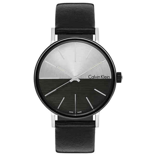 Calvin Klein Boost White Black Dial Black Leather Strap Watch for Men - K7Y21CCX Buy Now By Calvin Klein