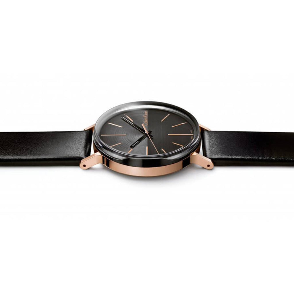 Calvin Klein Boost Black Dial Black Leather Strap Watch for Men - K7Y21TCZ Buy Now By Calvin Klein