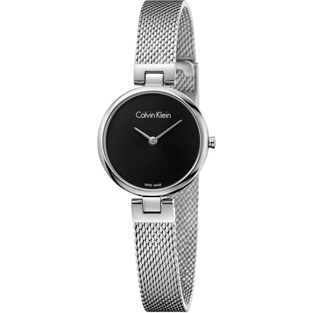 Calvin Klein Authentic Black Dial Silver Mesh Bracelet Watch for Women - K8G23121 Buy Now By Calvin Klein