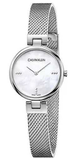 Calvin Klein Authentic Mother of Pearl Dial Silver Mesh Bracelet Watch for Women - K8G2312E Buy Now By Calvin Klein