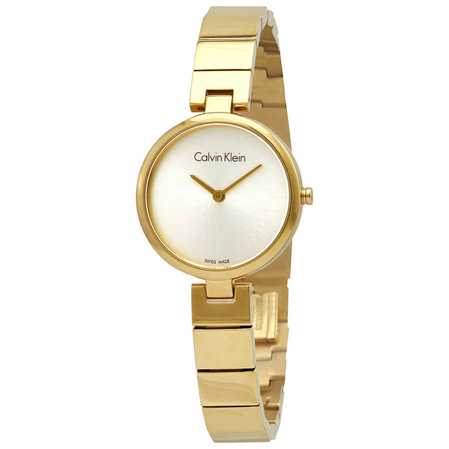 Calvin Klein Authentic Silver Dial Gold Steel Strap Watch for Women - K8G23546 Buy Now By Calvin Klein