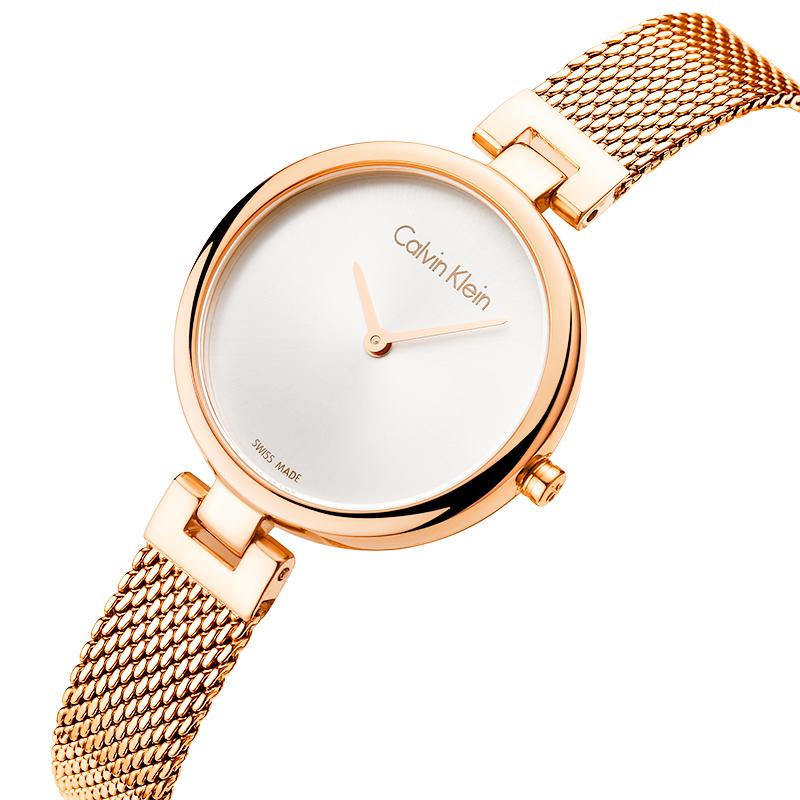 Calvin Klein Authentic Silver Dial Rose Gold Mesh Bracelet Watch for Women - K8G23626 Buy Now By Calvin Klein