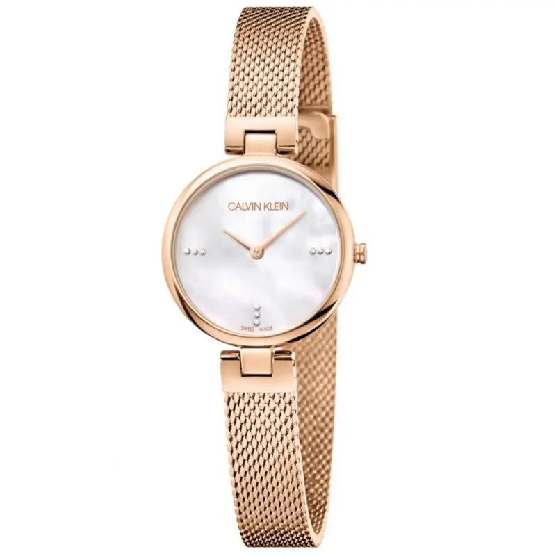 Calvin Klein Authentic Mother of Pearl Dial Rose Gold Mesh Bracelet Watch for Women - K8G2362G Buy Now By Calvin Klein