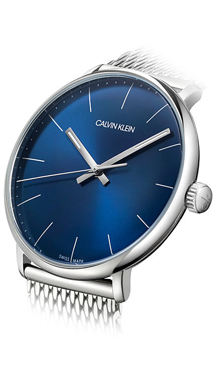 Calvin Klein High Noon Quartz Blue Dial Silver Mesh Bracelet Watch for Men - K8M2112N Buy Now By Calvin Klein