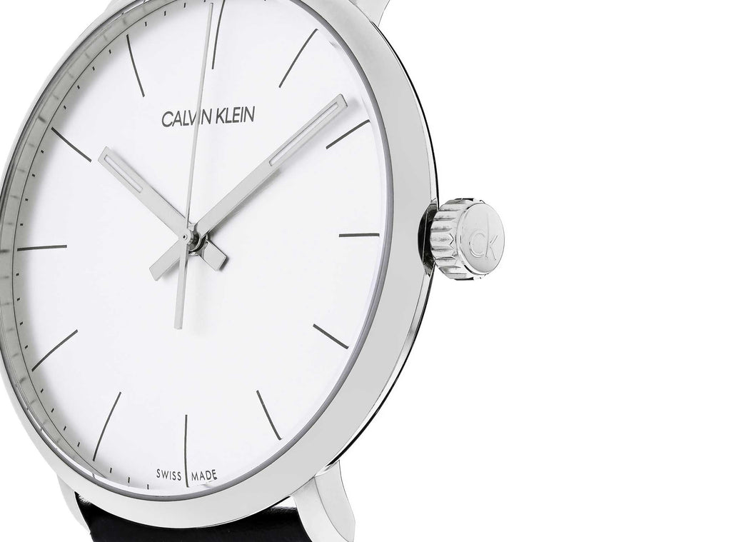 Calvin Klein High Noon Quartz White Dial Black Leather Strap Watch for Men - K8M211C6 Buy Now By Calvin Klein
