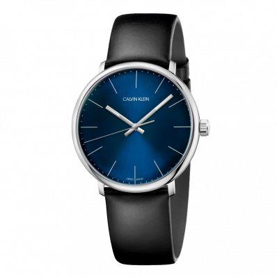 Calvin Klein High Noon Quartz Blue Dial Black Leather Strap Watch for Men - K8M211CN Buy Now By Calvin Klein