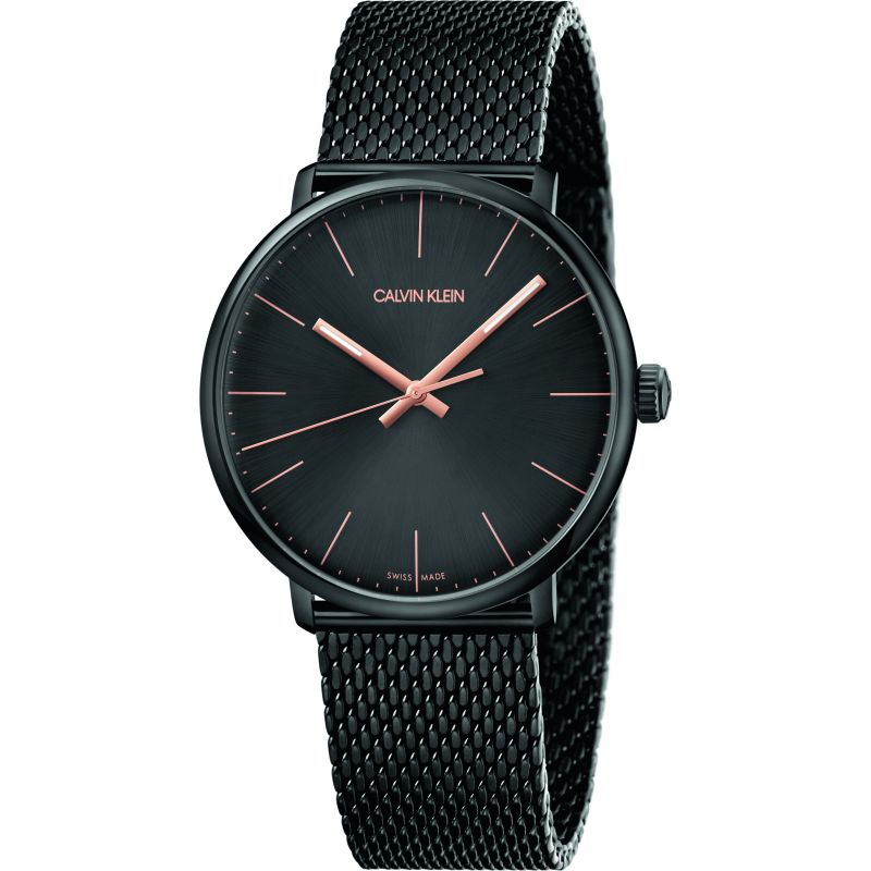 Calvin Klein High Noon Quartz Black Dial Black Mesh Bracelet Watch for Men - K8M21421 Buy Now By Calvin Klein