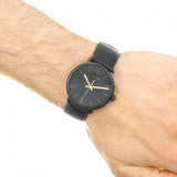 Calvin Klein High Noon Quartz Black Dial Black Leather Strap Watch for Men - K8M214CB Buy Now By Calvin Klein