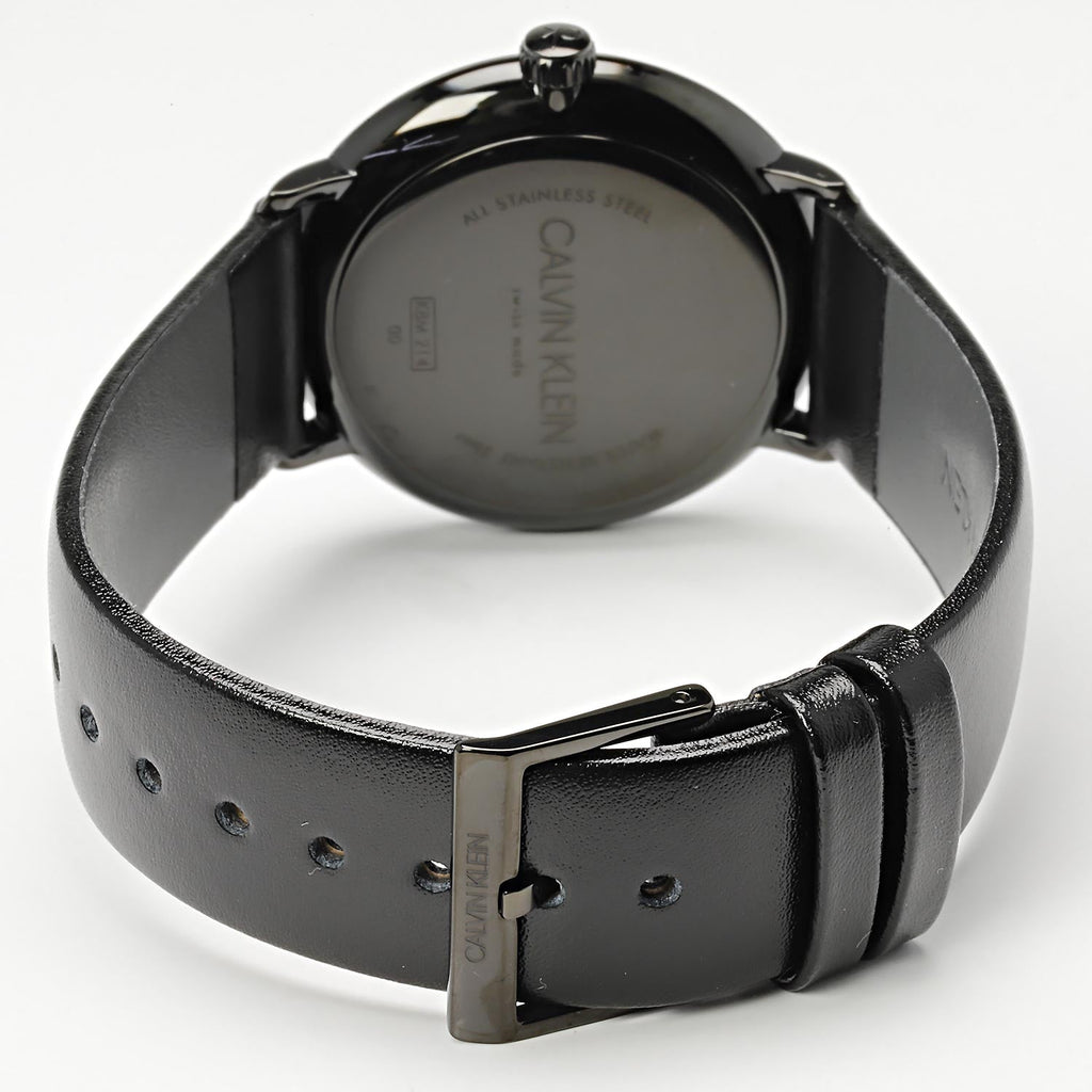 Calvin Klein High Noon Quartz Black Dial Black Leather Strap Watch for Men - K8M214CB Buy Now By Calvin Klein
