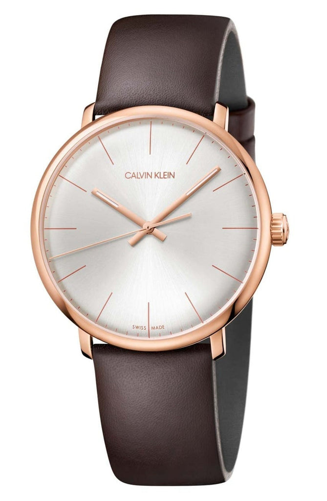 Calvin Klein High Noon Silver Dial Brown Leather Strap Watch for Men - K8M216G6 Buy Now By Calvin Klein
