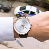 Calvin Klein High Noon Silver Dial Brown Leather Strap Watch for Men - K8M216G6 Buy Now By Calvin Klein