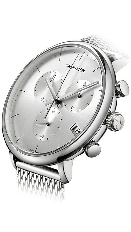 Calvin Klein High Noon Silver Dial Silver Mesh Bracelet Watch for Men - K8M27126 Buy Now By Calvin Klein