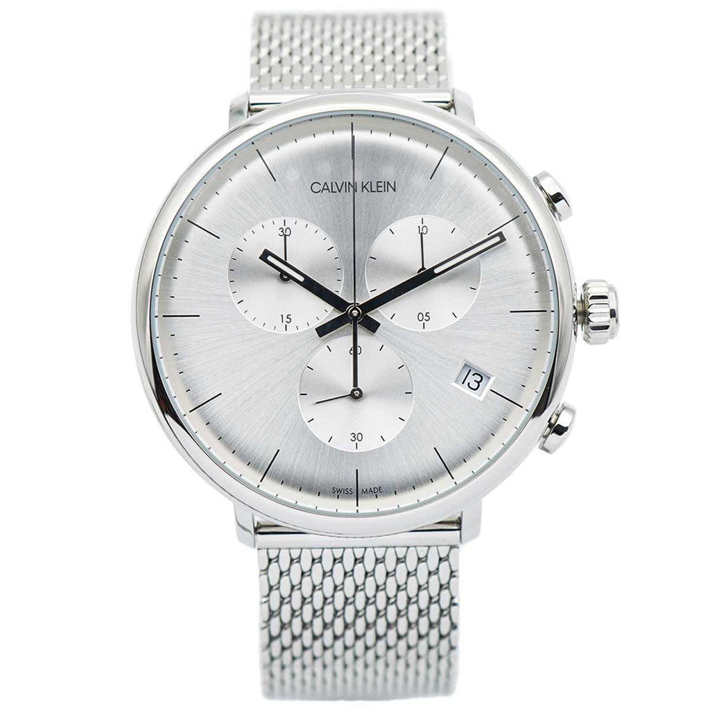 Calvin Klein High Noon Silver Dial Silver Mesh Bracelet Watch for Men - K8M27126 Buy Now By Calvin Klein
