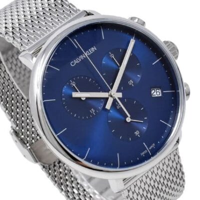 Calvin Klein High Noon Chronograph Blue Dial Silver Mesh Bracelet Watch for Men - K8M2712N Buy Now By Calvin Klein