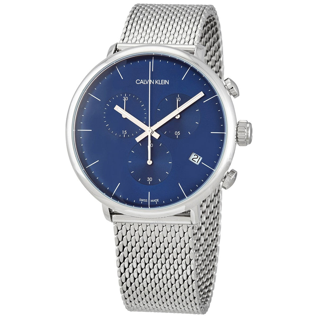 Calvin Klein High Noon Chronograph Blue Dial Silver Mesh Bracelet Watch for Men - K8M2712N Buy Now By Calvin Klein