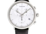Calvin Klein High Noon Chronograph White Dial Black Leather Strap Watch for Men - K8M271C6 Buy Now By Calvin Klein