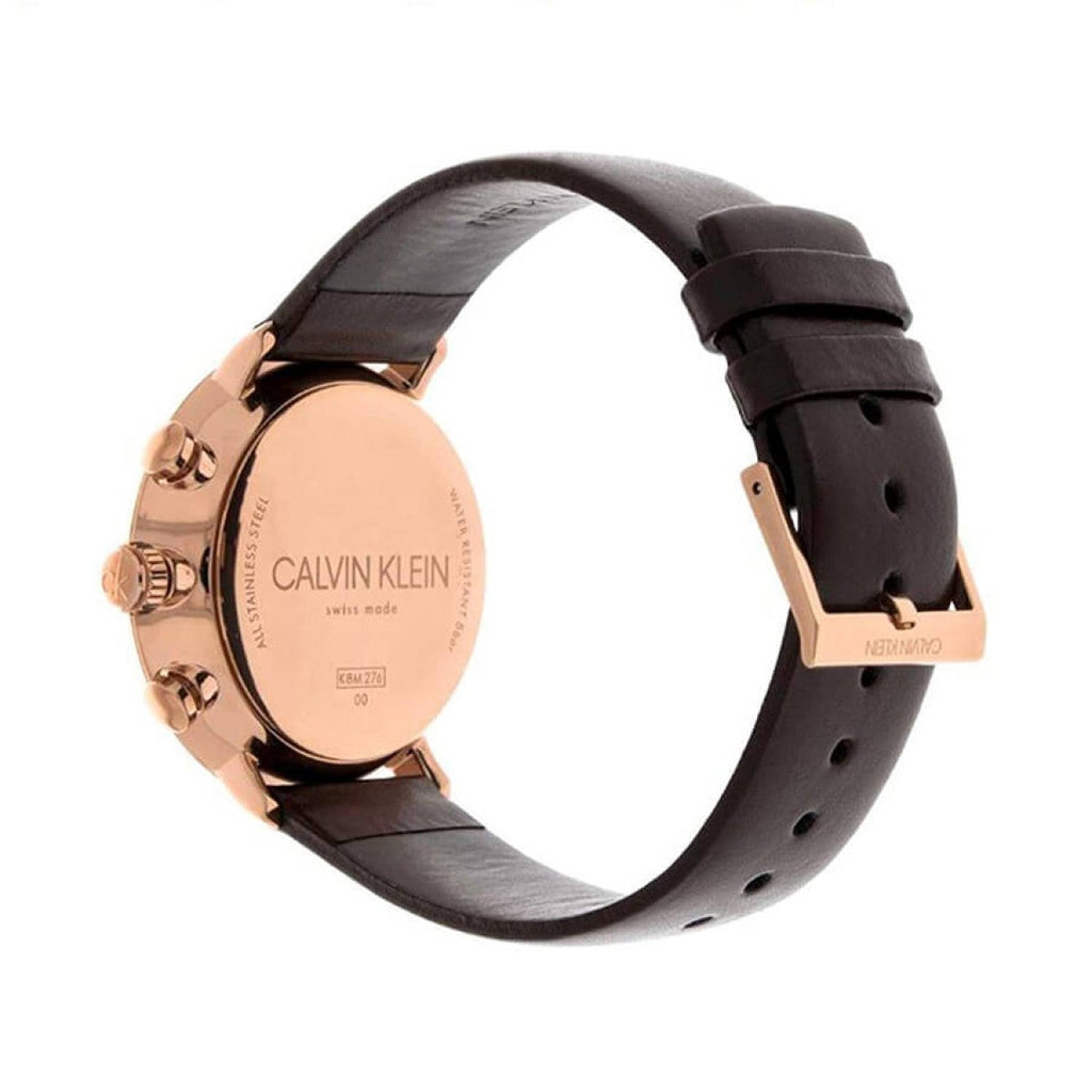 Calvin Klein High Noon Silver Dial Brown Leather Strap Watch for Men - K8M276G6 Buy Now By Calvin Klein