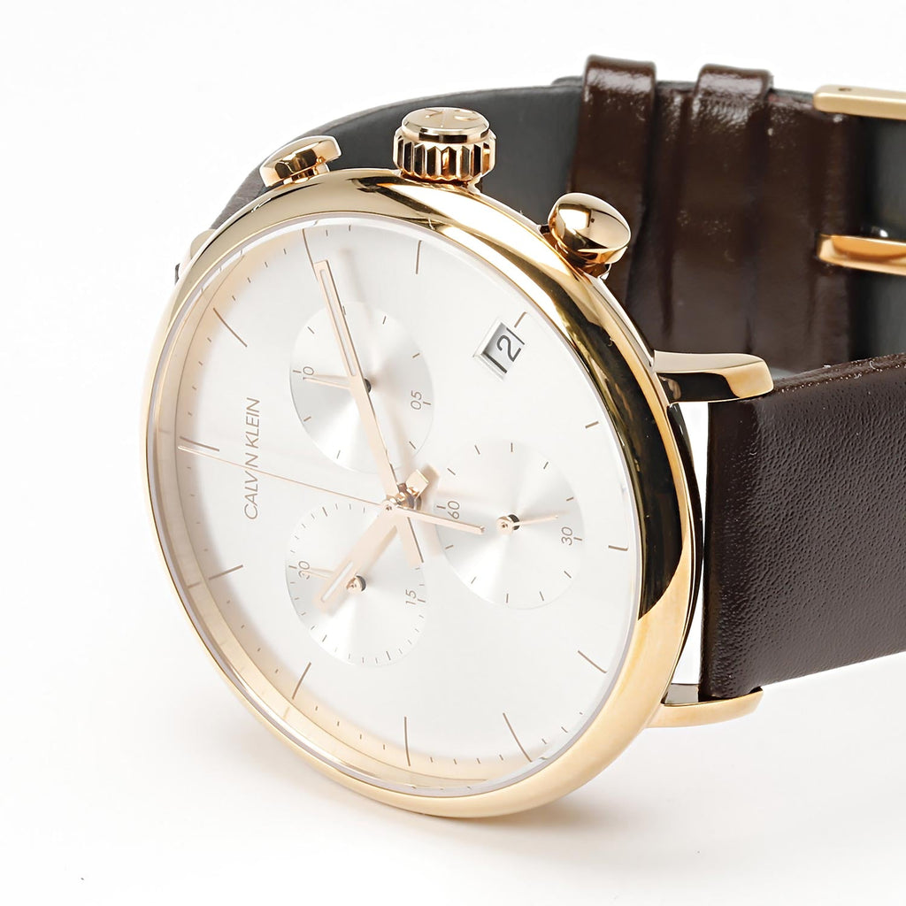 Calvin Klein High Noon Silver Dial Brown Leather Strap Watch for Men - K8M276G6 Buy Now By Calvin Klein