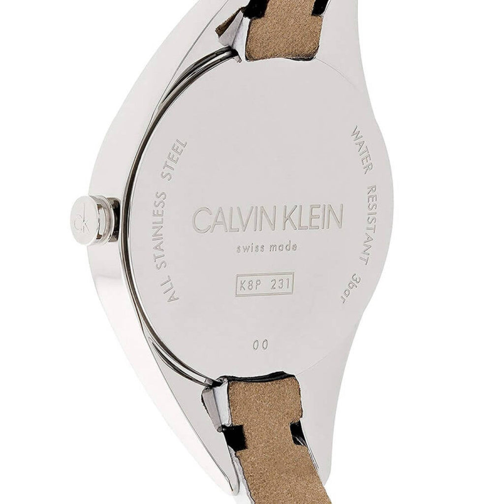 Calvin Klein Rebel White Dial White Leather Strap Watch for Women - K8P231L6 Buy Now By Calvin Klein