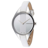 Calvin Klein Rebel White Dial White Leather Strap Watch for Women - K8P231L6 Buy Now By Calvin Klein