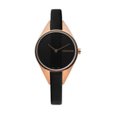 Calvin Klein Rebel Black Dial Black Leather Strap Watch for Women - K8P236C1 Buy Now By Calvin Klein