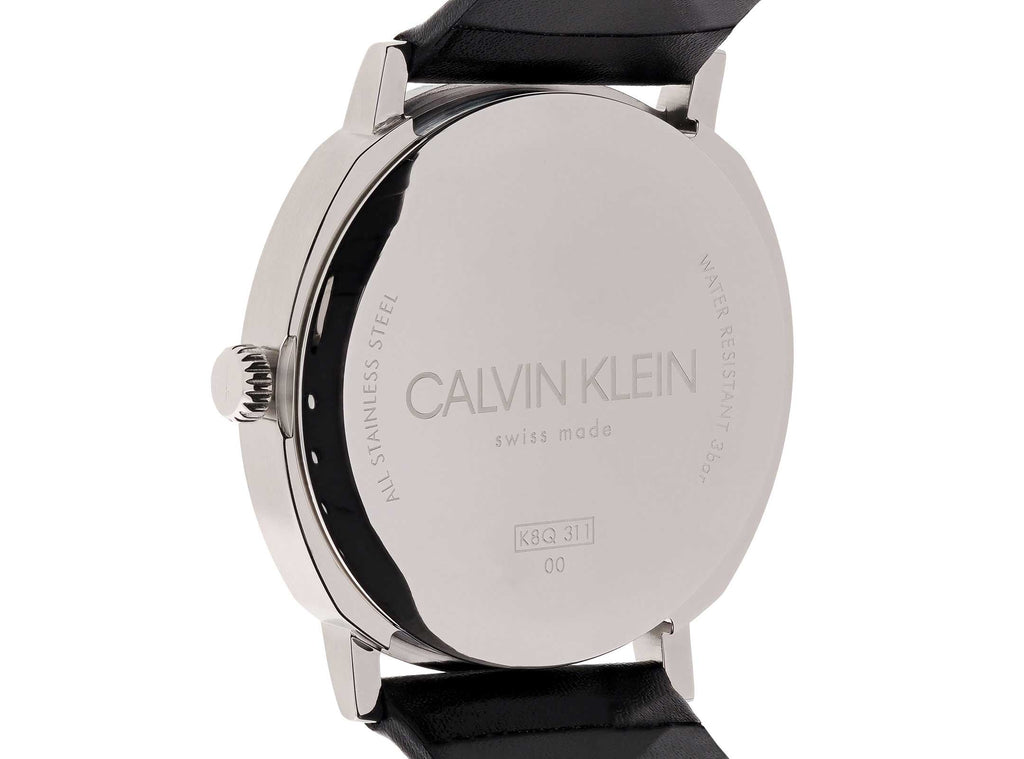 Calvin Klein Posh Silver Dial Black Leather Strap Watch for Men - K8Q311C6 Buy Now By Calvin Klein