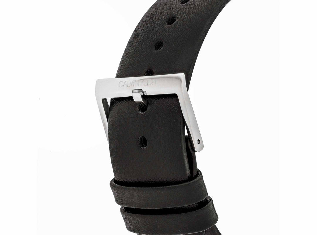Calvin Klein Posh Silver Dial Black Leather Strap Watch for Men - K8Q371C6 Buy Now By Calvin Klein