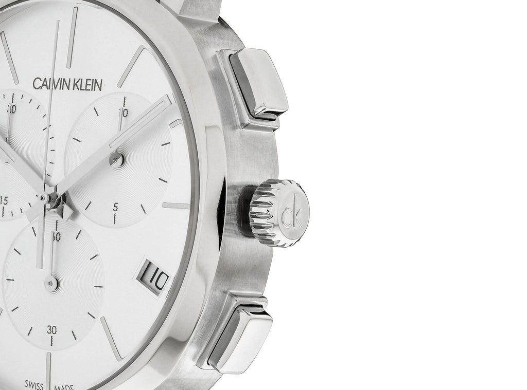 Calvin Klein Posh Silver Dial Black Leather Strap Watch for Men - K8Q371C6 Buy Now By Calvin Klein