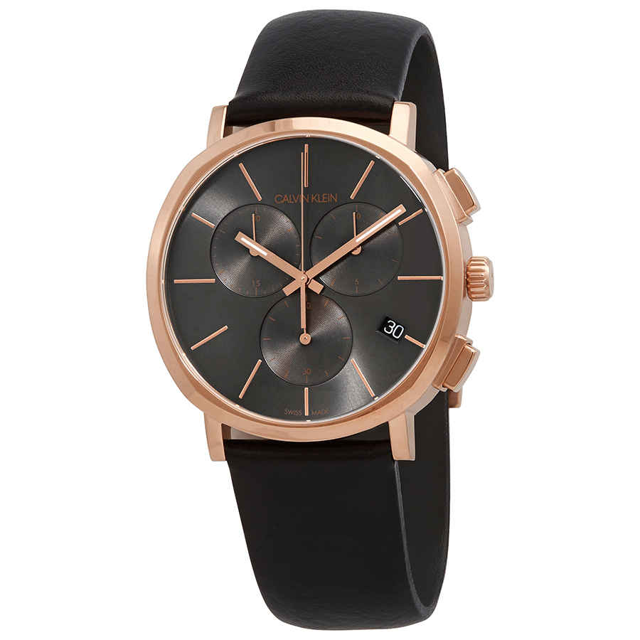 Calvin Klein Posh Grey Dial Black Leather Strap Watch for Men - K8Q376C3 Buy Now By Calvin Klein